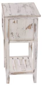 Commode tiroir Shabby-Look Blanc - Bois/Imitation - En partie en bois massif - 38 x 61 x 30 cm