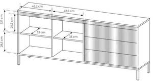 Breite Kommode geriffelte SENSO Schwarz Schwarz