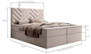 Boxspringbett CHEVRON mit Bettkasten Beige - Breite: 180 cm - H2