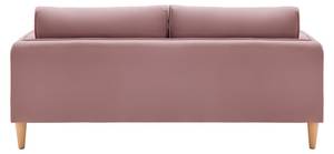 3-Sitzer-Sofa LIVIA Pink - Massivholz - Textil - 176 x 78 x 76 cm