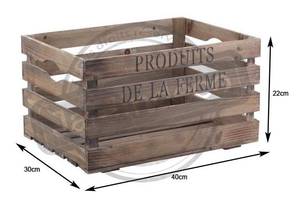 Caisse en bois Produits de la ferme Bois massif - 40 x 22 x 30 cm