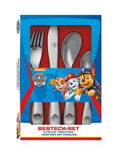 Kinderbesteck Paw Patrol 4er Set Silber - Metall - 14 x 3 x 21 cm