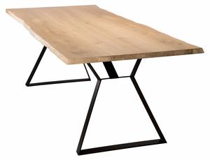 Table à manger bois chêne Marron - En partie en bois massif - 100 x 77 x 230 cm