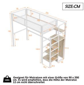 Hochbett Minerva V Weiß