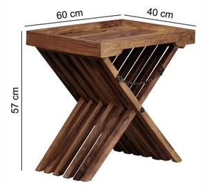 Wohnzimmertisch X-Förmig ANDREJ Braun - Massivholz - 60 x 57 x 40 cm