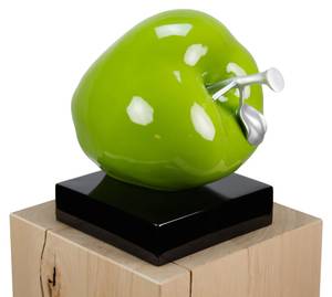 Skulptur An Apple a Day Grün - Kunststein - Kunststoff - 32 x 31 x 24 cm