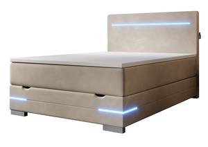 Boxspringbett NEW YORK mit Bettkasten Beige - Breite: 140 cm