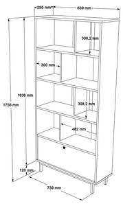 Vitrine CREA SC84 1D Beige - Bois manufacturé - Matière plastique - 84 x 176 x 30 cm