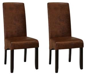 Chaise SANTOS Lot de 2 Marron - Textile - 63 x 107 x 47 cm