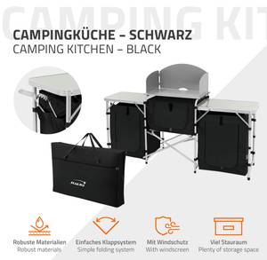 Campingküche faltbar Schwarz - Grau