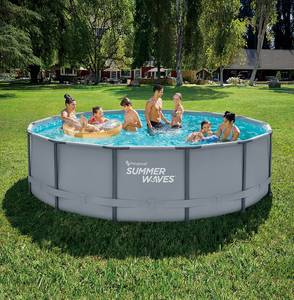 Piscine tubulaire  FLIPO 1 - Ø 4.27 x 1. Gris - Matière plastique - 427 x 107 x 427 cm