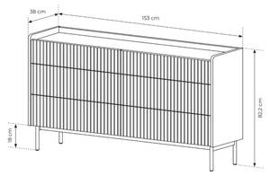 Kommode LIWELO Grau - Holzwerkstoff - 153 x 83 x 38 cm