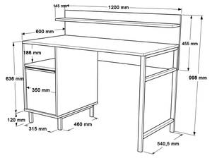 Bureau OCEAN D120 1D Marron clair