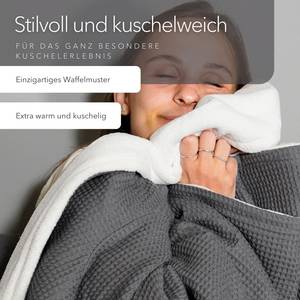 Kuscheldecke mit Ärmeln-Grau Grau - Weiß