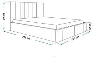 Polsterbett SIENA Beige - Breite: 168 cm