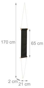 Fußhängematte für den Schreibtisch Schwarz - Braun - Weiß - Holzwerkstoff - Metall - Textil - 170 x 2 x 21 cm