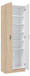 Armoire rangement 2 portes H180 cm Marron - Bois manufacturé - 37 x 180 x 73 cm