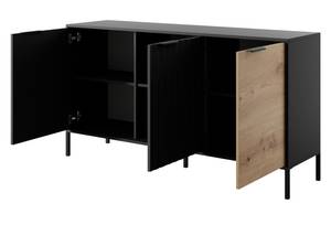 Sideboard RAVIN Schwarz - Eiche Dunkel