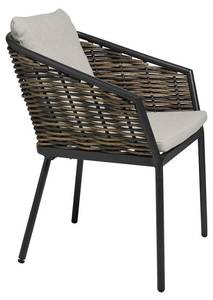 Gartenstuhl Daniella 2er Set Braun - Rattan - 61 x 78 x 63 cm