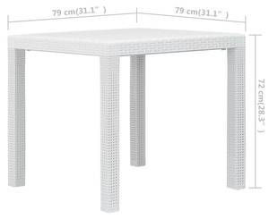 Bistro-Set (3-teilig) 296634-1 Weiß - Kunststoff - 79 x 72 x 79 cm