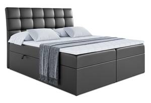 Boxspringbett BRUGO Hochglanz Schwarz - Breite: 200 cm - H3