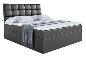 Boxspringbett BRUGO Hochglanz Schwarz - Breite: 120 cm - H3