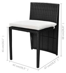 Bistro-Set (3-teilig) 294075 Schwarz - Weiß