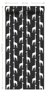 papier peint girafes 7292 Noir