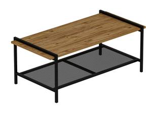 Couchtisch Lara mit Metallfüße Schwarz - Braun - Holzwerkstoff - Metall - 120 x 45 x 60 cm