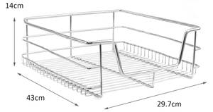 2 x KuKoo Ausziehbare Küchenschublade Silber - Metall - 43 x 14 x 26 cm