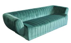 KAWOLA Sofa NORLO 3-Sitzer velvet Grün - Textil - Holz teilmassiv - 240 x 68 x 96 cm