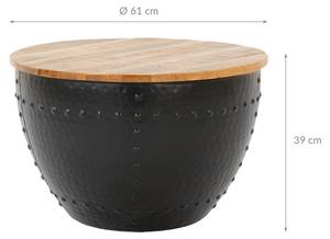 Table basse Ø 61x39cm noir en métal Noir - Métal - 61 x 39 x 61 cm