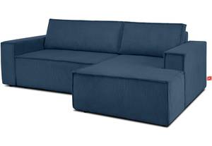 Rechts Ecksofa NAPI Marineblau - Armlehne beidseitig montierbar - Ecke davorstehend rechts - Ottomane davorstehend rechts