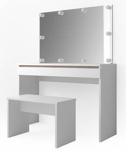 Schminktisch Emma Sitzbank LED Weiß - Holzwerkstoff - 120 x 83 x 41 cm