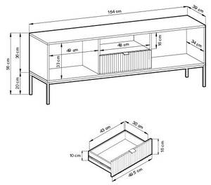 Tv lowboard AVON RTV154 2D1D Schwarz