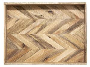 Dekotablett aus Holz WILD, 2er-Set Braun - Massivholz - 31 x 5 x 41 cm