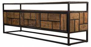 Meuble TV 3 tiroirs 1 étagère Marron - Bois massif - 40 x 56 x 160 cm