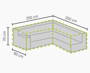 Schutzhülle für Ecklounge Grau - Textil - 90 x 70 x 250 cm