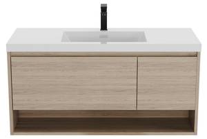 Einzelwaschtisch PUJUKA Beige - Holzwerkstoff - 50 x 55 x 120 cm