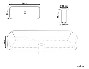 Lavabo ULUA Noir - Céramique - 61 x 11 x 35 cm