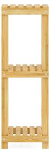 Étagère de salle de bain Kinnula Beige - Bois massif - Bois/Imitation - 30 x 90 x 30 cm