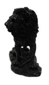 Skulptur Löwe Schwarz Marmoroptik Schwarz - Kunststoff - Stein - 33 x 25 x 14 cm