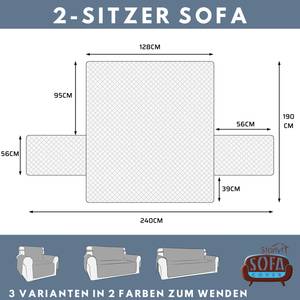 Sofa Cover 2 Sitzer Sofaschoner Schwarz