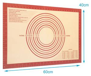 Backmatte Backunterlage Teigrollmatte Rot - Kunststoff - 60 x 1 x 40 cm