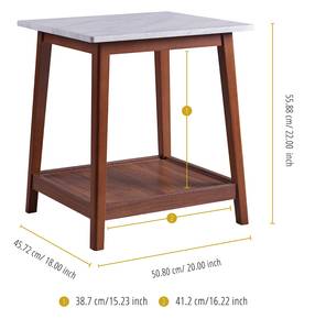 Table d’appoint en bois effet Marron - Bois manufacturé - Bois massif - 46 x 56 x 51 cm