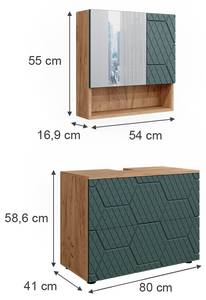 Badmöbel-Set Irma 47193 Grün - Sonoma Eiche Trüffel Dekor