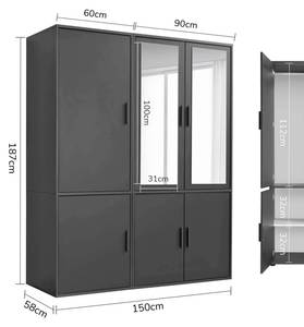 Kleiderschrank Der Grenzenlose II Anthrazit - Breite: 150 cm