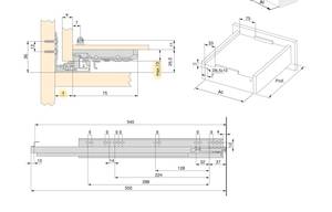 Führungen für Schubladen  3127605 Tiefe: 63 cm