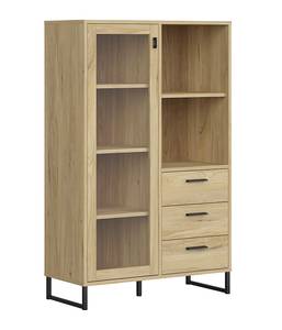 Vitrinenschrank Ramla Beige - Holzwerkstoff - 90 x 146 x 40 cm