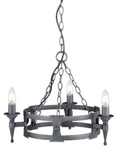 Lustre CAMELOT 7 Noir - Gris - Métal - 52 x 96 x 52 cm